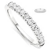 14 K White Gold 50 Cents Brilliant Round Diamond Wedding Band Engagement Ring Studded With 11 Pcs Of G Color Si Diamonds